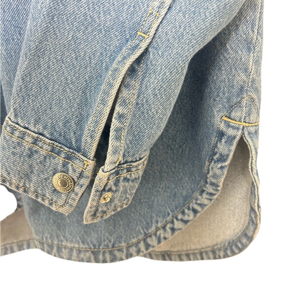 STRADIVARIUS Oversized Jean Jacket Overshirt Denim Button Down XS - Picture 8 of 9